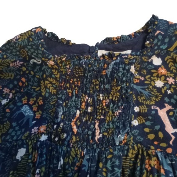 Age 5-6 Years Artisan Ny Wildlife Print Long Sleeve Dress - Picture 6 of 10